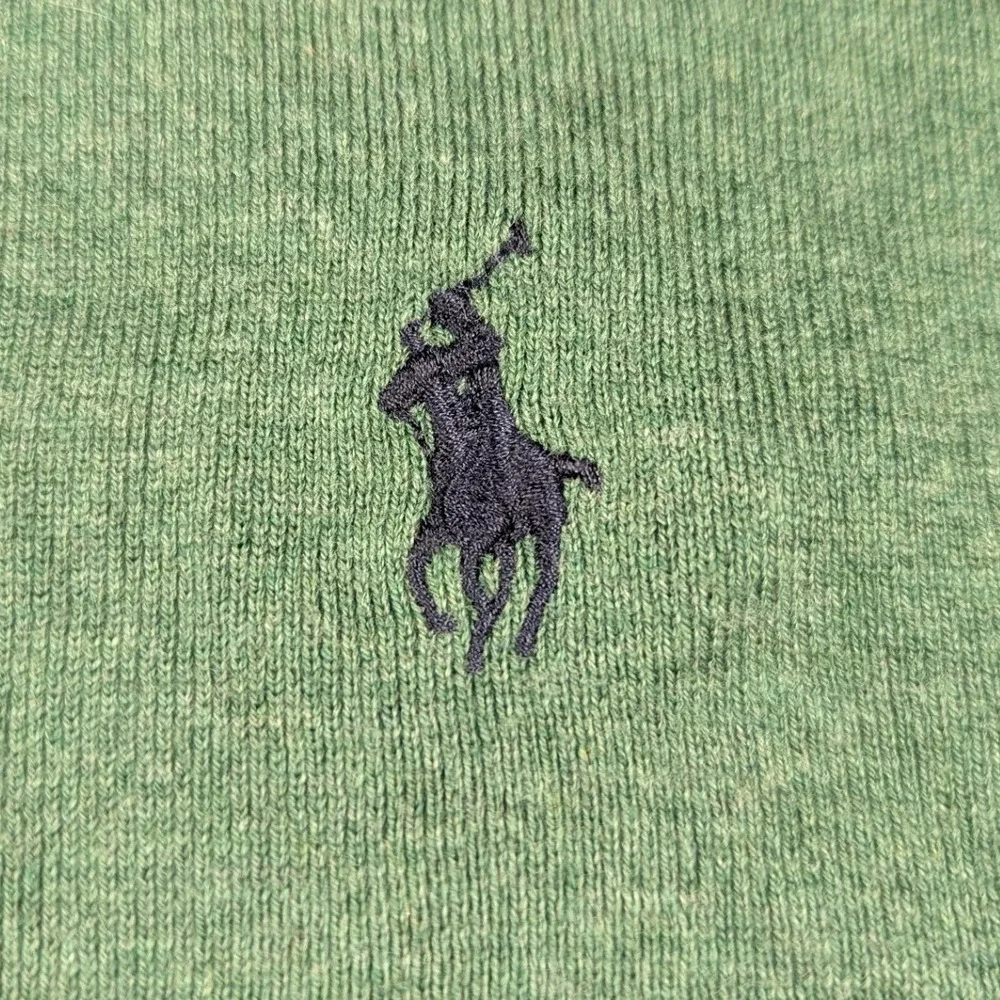 Polo Ralph Lauren Mens XL Green 100% Pima Cotton V-Neck Pony Logo Sweater